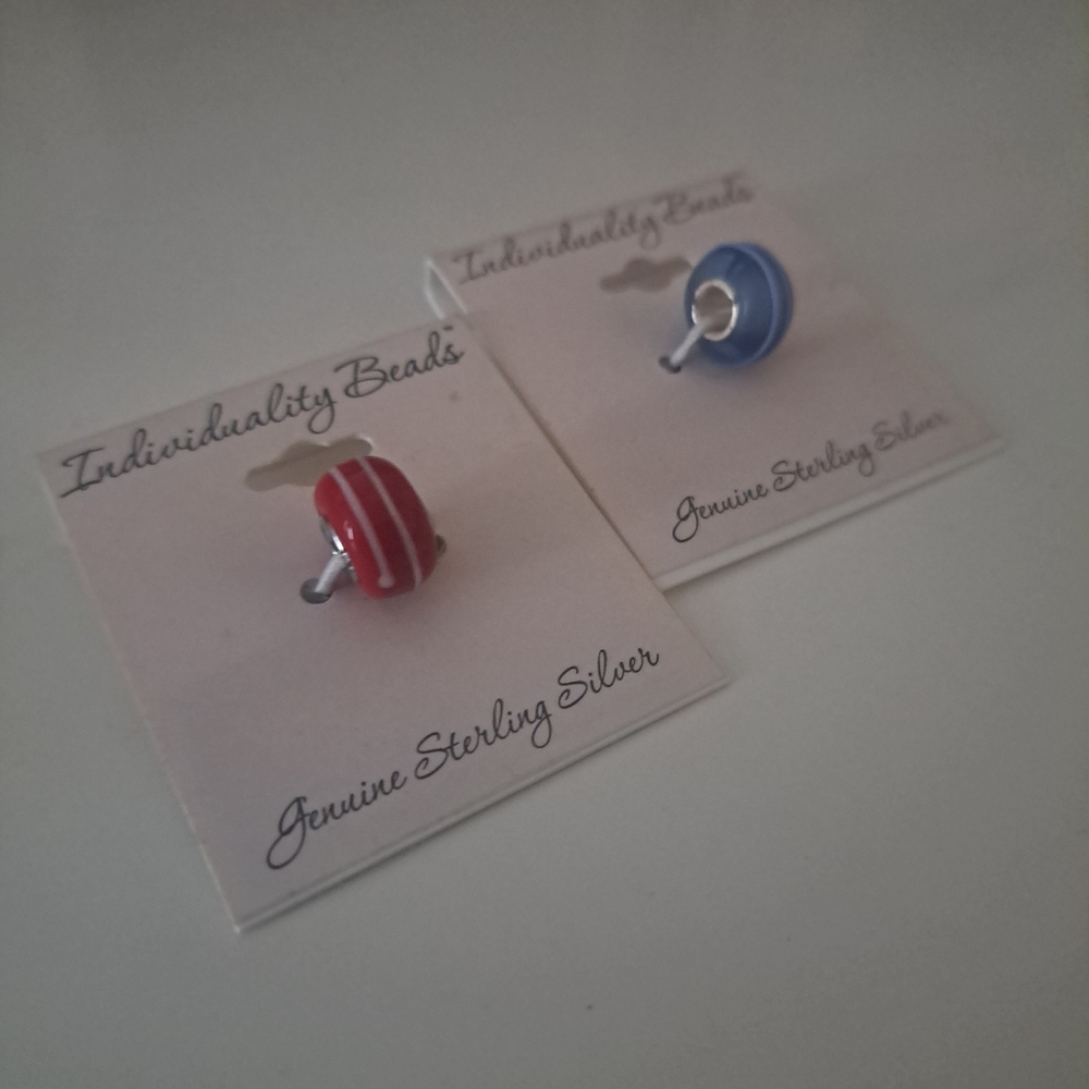 Kohl's Red and Blue Sterling Silver Beads